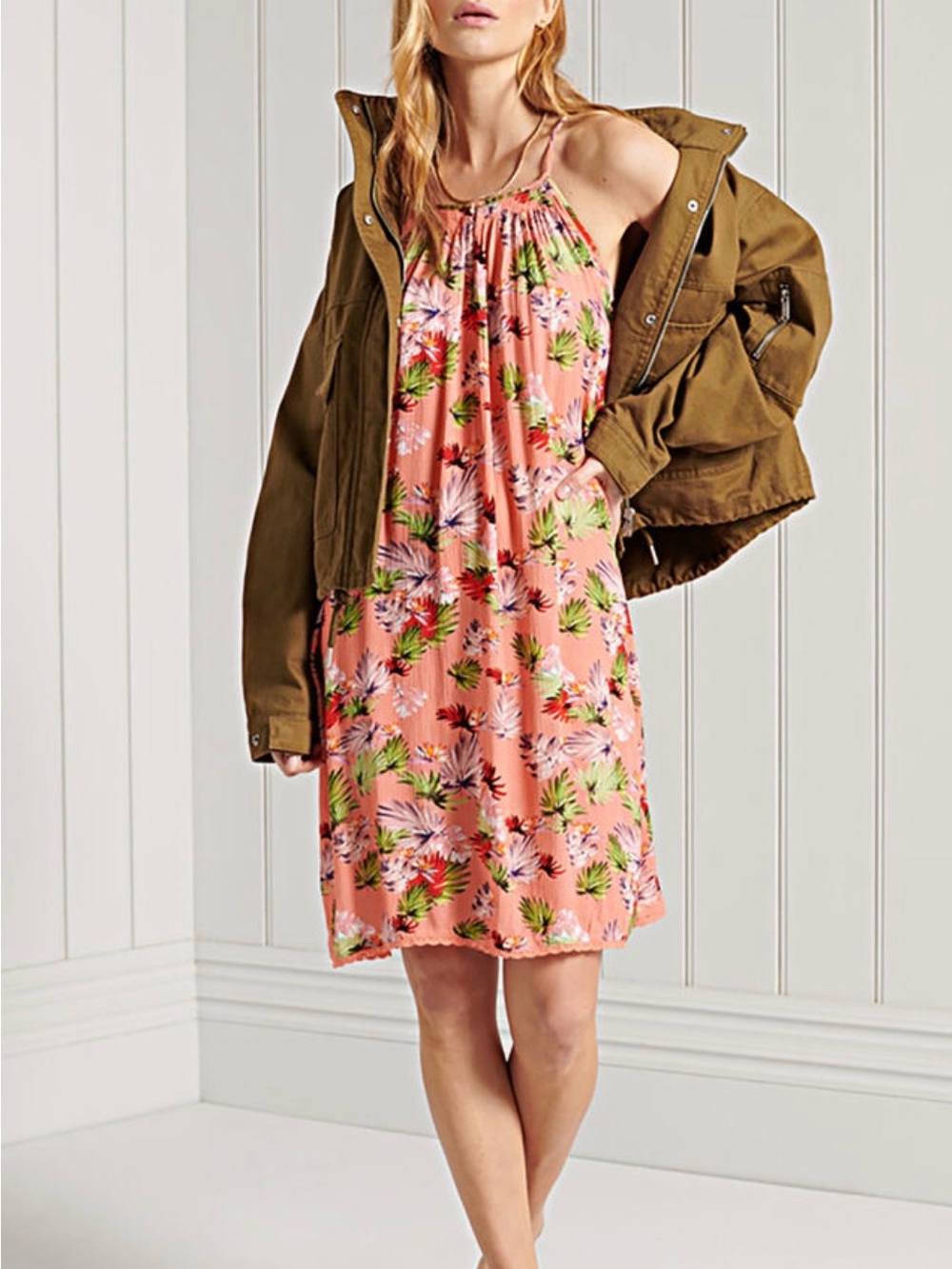 Superdry Beach Cami Dress in a vibrant floral print